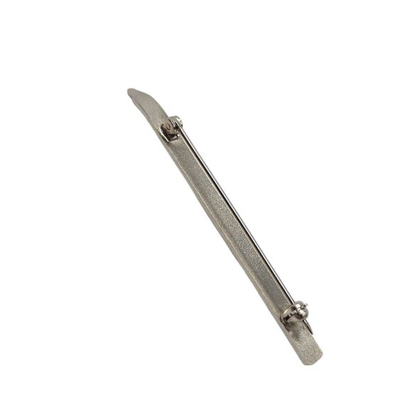 Snow Cross Country Silver Tone Vintage Ski Pin Brooch 2.5 in - Picture 3 of 4